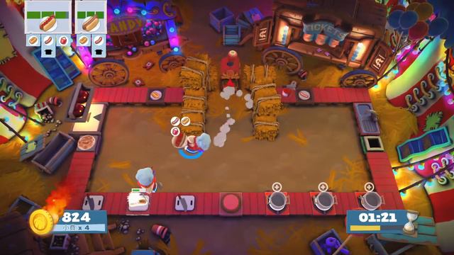 Overcooked2 world record carnival of chaos 1-4 score 2012solono prepare