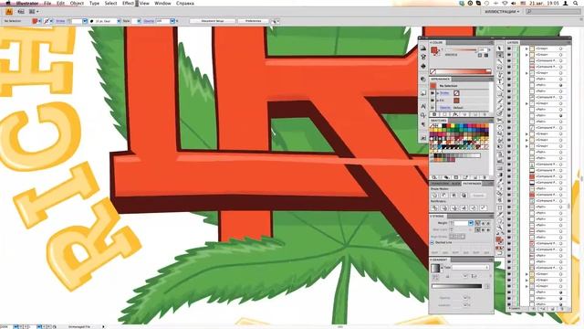 Процесс рисования иллюстрации Rich Daddy / Drawing in adobe illustrator смотреть онлайн