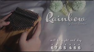 Rainbow - South Boarder | Kalimba Cover with Easy Numbered notation tabs and lyrics ♡