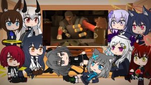 Arknights are Blue Archive react to TF2 Meet the Demoman