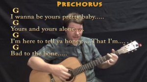 Bad to the Bone (George Thorogood) Strum Guitar Cover Lesson in G with Chords/Lyrics