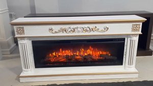 Электрокамин Элизабет (Белый дуб с золотой патиной)  Габариты (ШxВxГ)1700х850х350 мм