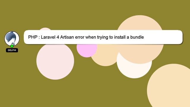 PHP : Laravel 4 Artisan error when trying to install a bundle смотреть онлайн