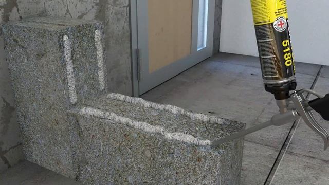 Приклеивание шлакоблока клей пеной PURAFOAM 5180 смотреть онлайн