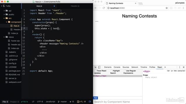 React Component State - Full-Stack JavaScript development смотреть онлайн