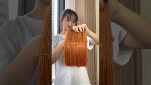 Bone straight orange shorthair Ankahair +84921388827 #humanhair #hairfactory #wigshop #hairshop