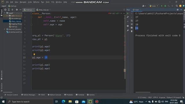 deep copy vs shallow copy in PYTHON  part - 3 , interview questions , pure python , simple & clear
