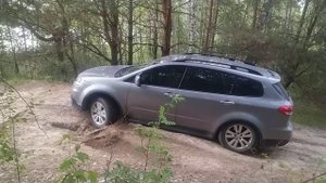Subaru Tribeca. Offroad. Diagonal test. / Субару Трайбека. Диагональное вывешивание
