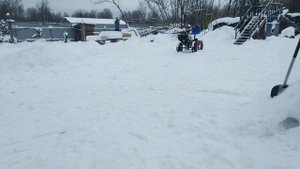 Мотоблок 4х4 Едем в снег! Угра с большими колёсами в снегу.