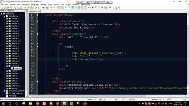 28 PHP Basic Fundamental Working with Date смотреть онлайн
