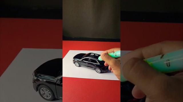 Realistic 3D drawing Audi Q8 #drawing #trending #audi #toys #collectibles #diecast #black #magic