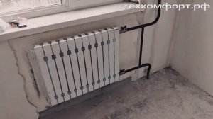 Установка чугунных радиаторов Konner с помощью стальных труб, газосварки и трубогиба.