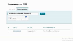 Видеоурок: Поиск по ИНН человека