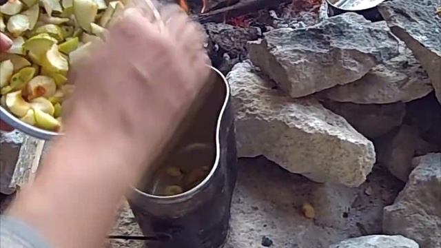 ПЕЧЕНЫЕ ЯБЛОКИ и ЯБЛОЧНЫЙ САЛАТ на костре. Походный десерт. Дикий шеф-повар. Wild chef