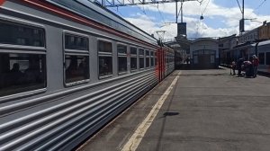 Электропоезд ЭТ2М Рейс Санкт-Петербург - Бабаево. Отправляется со Финляндского вокзала!