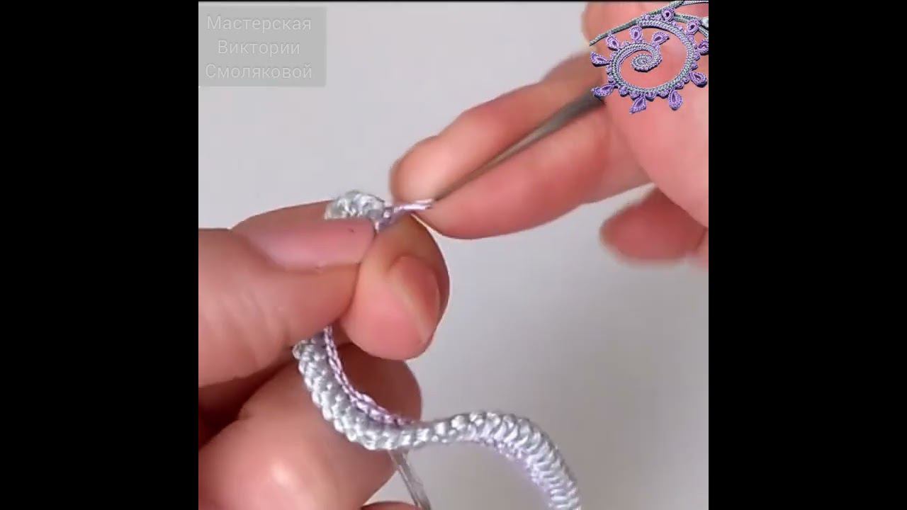 вяжем завиток с листочками смотреть онлайн