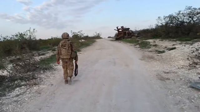 Уничтоженная возле н.п. Белогоровка Луганской Народной Республики колонна бронетехники украинской ар