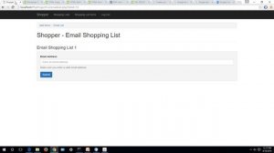 SHOPPER EMAIL SHOPPING LIST SETUP & UI WORK TUESDAY, NOV 15