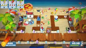 Overcooked 2 Surf n Turf Level 1-1 3 player 4 stars Score 1600