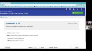 Series 7 Exam Practice Test Explication on Shared Screen with Test Taker.  Pause, Answer, Play.