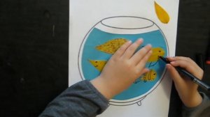 Аппликация из листьев РЫБКИ В АКВАРИУМЕ + шаблон