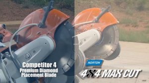 Norton 4X4 Max Cut vs. Competitor 4 Premium Diamond Placement Blade