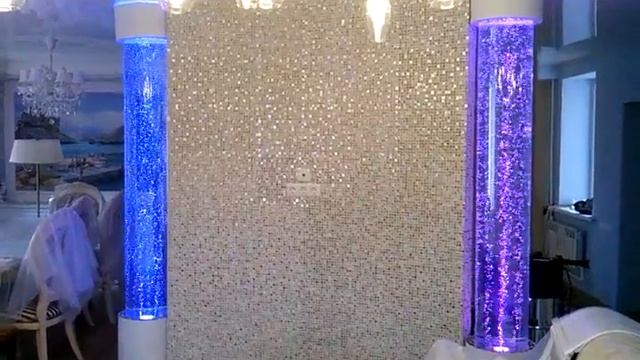 Две широкие пузырьковые колонны в комнате - АКВА-КОМНАТА смотреть онлайн