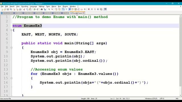 Java Enums with main() method #303 || Enums in Java || Java Enums || Java Enumerated Datatypes