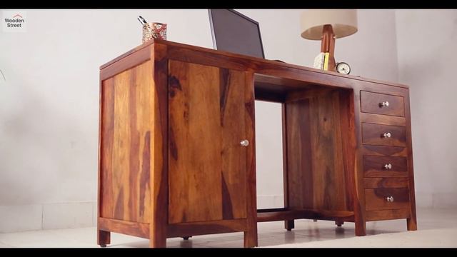 Study Table Design 2023: Brason Wooden Study Table Design (Honey Finish) by Wooden Street смотреть онлайн