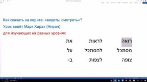 176 (усиленный звук). Как сказать на иврите "видеть", "смотреть", "глядеть", "наблюдать"