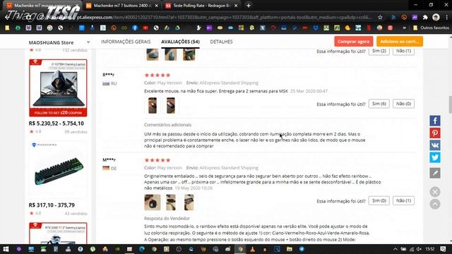 Mouse MACHENIKE M7 1000Hz será QUE é Gamer!? Resposta muito RÁPIDA | ALIEXPRESS смотреть онлайн