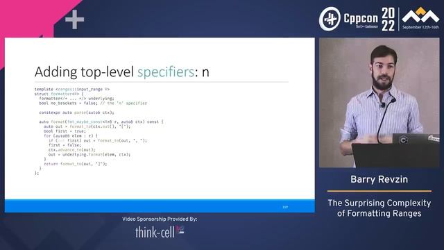 The Surprising Complexity of Formatting Ranges in Cpp - Barry Revzin - CppCon 2022