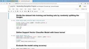 Jupyter notebook demo SVM based handwritten recognition