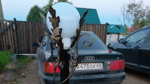 Светильник для сада с элементами холодной ковки своими руками!