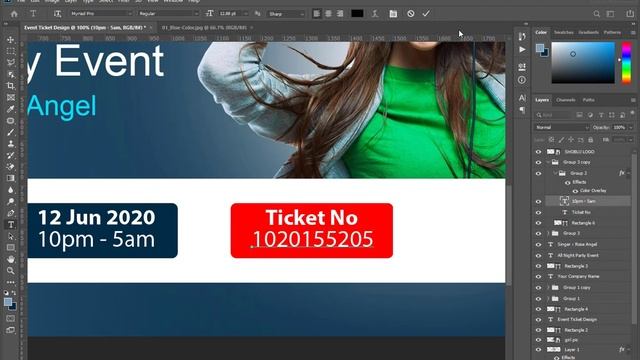 Event Ticket Design Photoshop Tutorial смотреть онлайн