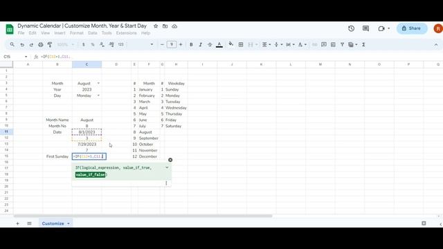 Create a Dynamic Calendar in Google Sheets | Customize Month, Year, and Start Day! #bohospreadsheet