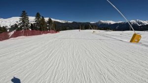 Архыз, февраль 2024, трассы Вега (красная) и Буран (чёрная), 4К видео