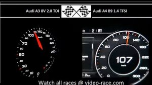 Audi A3 8V 2.0 TDI VS. Audi A4 B9 1.4 TFSI - Acceleration 0-100km/h