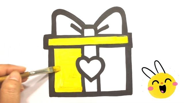 Как нарисовать подарочную коробку |Drawing a gift box | Bolalar uchun sovg'a qutisi rasm chizish