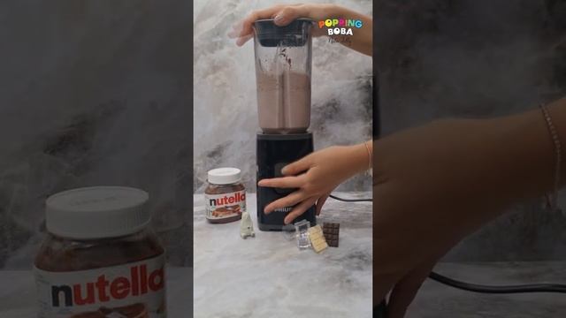 RESEP NUTELLA MILKSHAKE DENGAN POPPING BOBA. MINUMAN VIRAL KEKINIAN ALA CAFE UNTUK IDE USAHA JUALAN