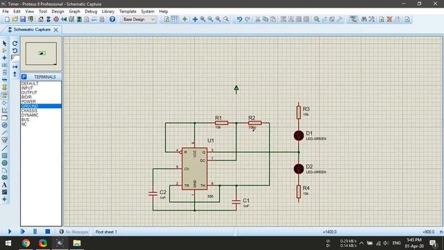 Proteus Basics #3 LED Blinking with 555 Timer смотреть онлайн