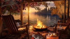 Cozy Autumn Fireplace Sounds 24h - Relaxing Autumn Ambience - Cozy Halloween Ambience