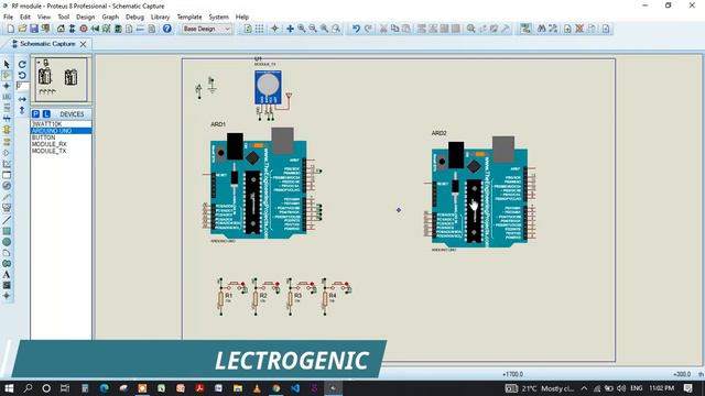 Interfacing RF module with Arduino UNO in proteus
