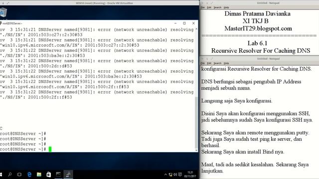 Lab 6.1  Recursive Resolver For Caching DNS