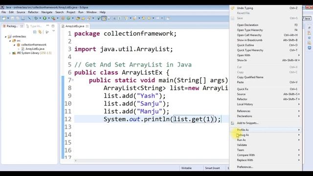 ArrayList set() and get() method in Java | ArrayList set() method | ArrayList get() method