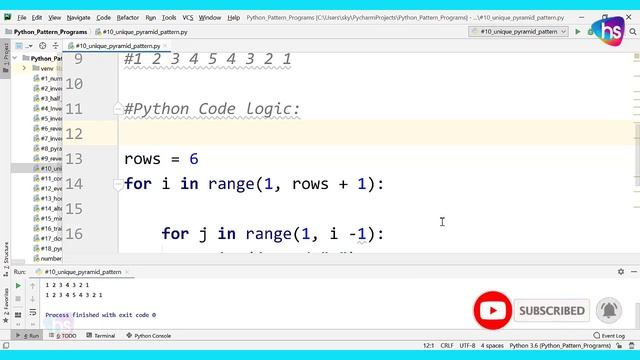 Python Unique Pyramid Numbers Pattern - Number Patterns in Python - Python Programming - Sekhar