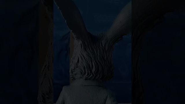 Декоративная скульптура Заяц с тростью.