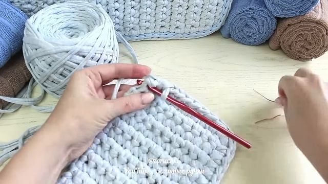 Корзина из трикотажной пряжи для хранения полотенец / Распаковка ТДекор