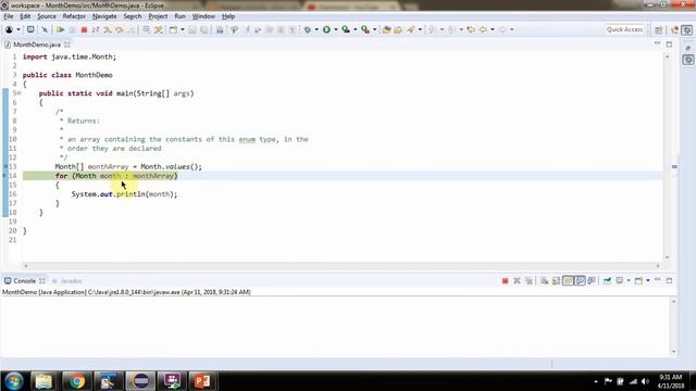 How to use values() method of Month Enum? | Java 8 Date and Time | Java Date and Time