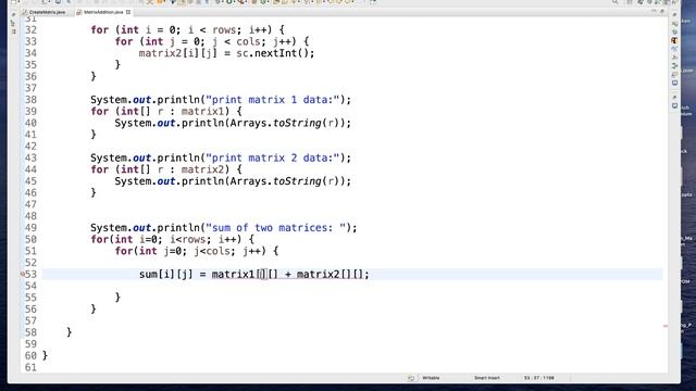 Matrix Addition and Subtraction in Java смотреть онлайн